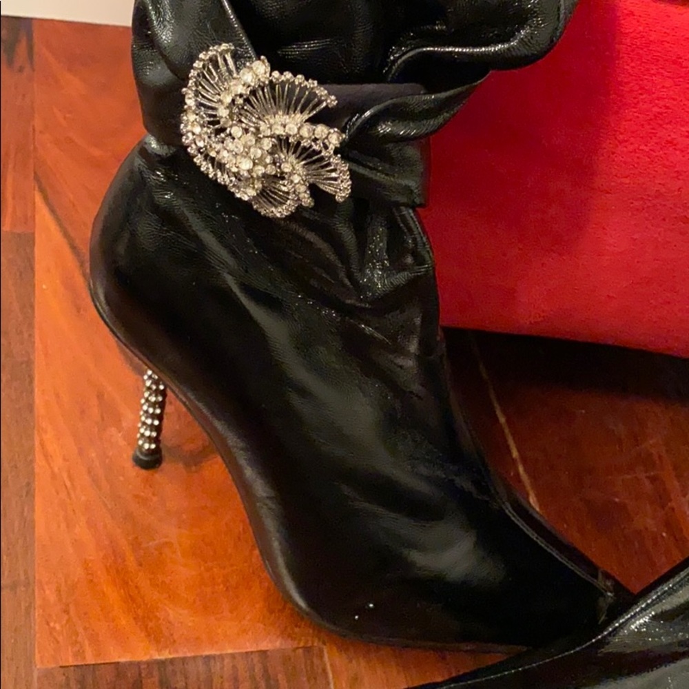 Women’s boots 37 black crystal party
